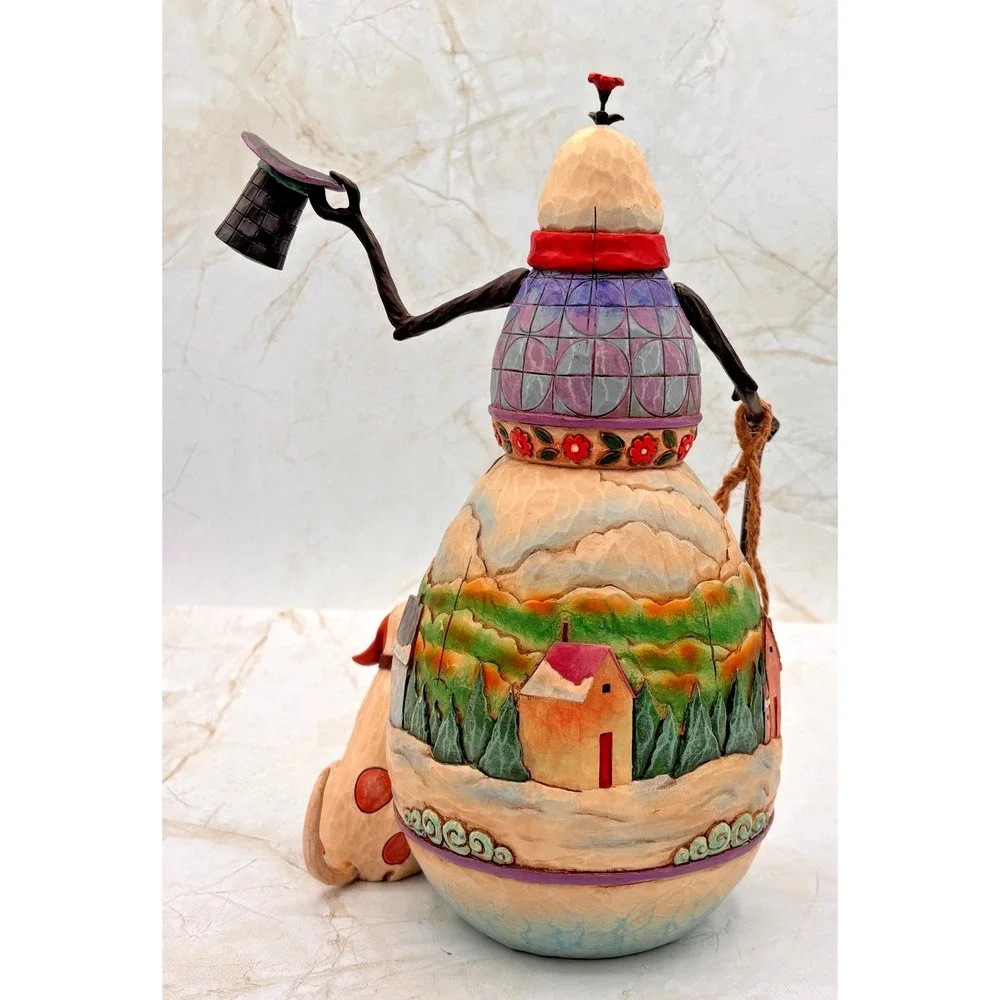 JIM SHORE Snowman's Best Friend w/ Dog Figurine Heartwood Creek 4008111 NOB 2007